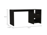 Computer Desk with 1-Drawer and 2-Open Storage Shelves, Black B097133107