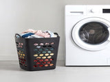 (3 pack) Flexible Square Laundry Hamper, Black Plastic 96577060