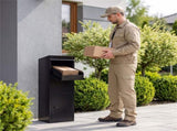 Anti-Theft Package Delivery Box with Code Lock, Galvanized Steel Parcel Drop Box for Outdoor Porch 67911465