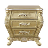Gold 3-Drawer Nightstand B062P215397