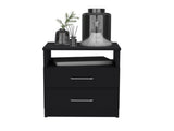 Nightstand 20"H, Two Drawers, One Shelf, Superior Top, Black B097133152