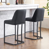 ZUN Set of 2,Modern Upholstered Bar Stool with Button-Tufted Backrest, Counter Height Chair with Sturdy W1901P225272