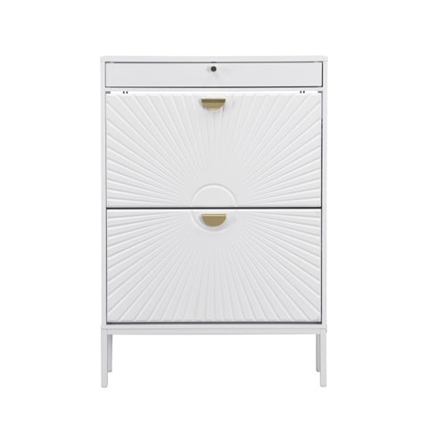 ZUN 16 Pair Shoe Storage Cabinet WHITE ROUND W295P176788