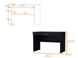 Black Storage Desk with Drawer and Shelf B062P175189