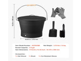 Ash Bucket Set with Lid, Shovel, Broom, and Gloves, Metal Charcoal Container for Fireplace and Fire 76928282