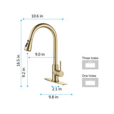 Single Handle Stainless Steel Kitchen Sink Faucet with Pull Down Sprayer W2287P354628