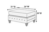 1pc Cocktail Ottoman Slate Gray Breathable Leatherette Tufted Nailhead Wooden Legs Living Room B011P234290