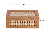 Oblong Rattan and Wood Decorative Tabletop Box 68022295
