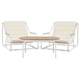 TREXM Outdoor Chaise Chairs Set of 3, Patio Chaise Chair with Acacia Side Table, Pool N715P237243K