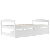 Twin size platform bed, with two drawers, white WF195910AAK