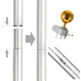 25ft Solemn Outdoor Decoration Sectional Halyard Pole US America Flag Flagpole Kit 19630625