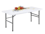4FT Folding Picnic Table for Outdoor, Portable Fold-in-Half HDPE Dining Picnic Party Table with 34746535