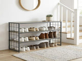 Farmhouse 3 Tier Shoe Rack, Gray, 30" W x 12" D x 18" H 53570635