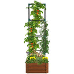 ZUN Brown galvanized planter box with rattan holder 24 "x 24" x 11.75" 90347959