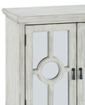 ZUN Classic Storage Cabinet Antique White 1pc Modern Traditional Accent Chest with Mirror Doors Pendant B011P169760