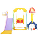 ZUN 5 in 1 Slide and Swing Playing Set, Toddler Extra-Long Slide with 2 Basketball Hoops, Football, W2181139401