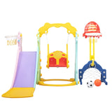 ZUN 5 in 1 Slide and Swing Playing Set, Toddler Extra-Long Slide with 2 Basketball Hoops, Football, W2181139401