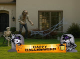 9.6FT Large Halloween Inflatable Decorations Skeleton Tombstone Banner, Outdoor Decorations Blow Up 28173017
