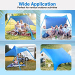 ZUN 9.8x9.8FT Foldable Beach Canopy Tent Collapsible Shade Sail Sun Protection Windproof Shelter 4 05454215