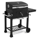 ZUN Charcoal Grill with Foldable Side Table and Wheels, Heavy-duty BBQ Grill for Outdoor Picnics Patio 52462179