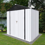 ZUN Outdoor storage sheds 4FTx6FT Apex roof White+Black W1350P147494