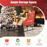 Festive Christmas Santa Sleigh Cart - Sturdy Metal, 29"x12.5"x20", Red & Black, for 75395050