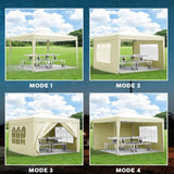 ZUN 10'x10' Folding Canopy with 4 Removable Sidewalls Outdoor Event Shelter UPF 50+ Gazebo Portable W2185P194747