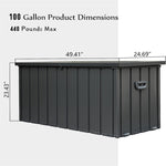 ZUN 100 Gallon Outdoor Storage Deck Box Waterproof, Large Patio Storage Bin for Outside Cushions, Throw W1859131746