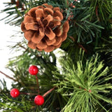 5ft Pre-Lit Artificial Christmas Tree - 100 Clear LED Lights 260 Tips PVC Red Berries Pine Cones UL 59692852