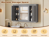 Bathroom Wall Cabinet with Mirror, Wall Mounted Medicine Cabinet with 5 Shelves, Mirrored Door Over N710P252503E
