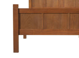 Queen Size Flat Panel Bed with Headboard & Footboard, Minimalist Modern Platform Bed with Wood Grain N733P422480D