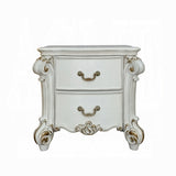 ZUN 2 Drawers Nightstand with Oversized Scrolled Leg, Antique Pearl B016P257256