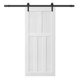 CRAZY ELF 32" x 84" Five Panel Real Primed Door Slab, DIY Panel Door, Modern Interior Barn Door, W936104280