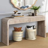 59'' Vintage Crafted Entryway Table,Two Hidden Handle Drawers,Farmhouse Console Table ,Easy W1445P214058