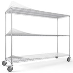 ZUN 3 Tier Standing Shelf Units, 3000 LBS NSF Height Adjustable Metal Garage Storage Shelves with W1550122519