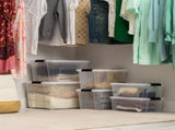 32 Qt. Plastic Storage Bins with Lids, Stackable Storage Containers, Totes, 4 Pack 68070006