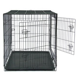 ZUN 42" Pet Kennel Cat Dog Folding Steel Crate Animal Playpen Wire Metal 14942781