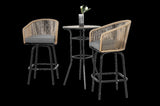 3pcs Outdoor Bar Set, Patio Bar Table and Chairs Set, Bar Height Patio Set - 2 x Swivel Bar Chairs , W640P256798