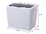 Compact Twin Tub with Built-in Drain Pump XPB35-188S 14.3lbs Semi-automatic Gray Cover 11490981