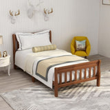 ZUN Wood Platform Bed Twin Bed Frame Panel Bed Mattress Foundation Sleigh Bed with WF192434AAL