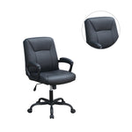 ZUN Adjustable Height Office Chair with Padded Armrests, Black SR011680