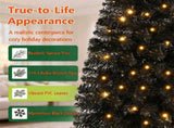 Black Small Pre Lit 4 Foot Christmas Tree with 50 Warm White LED, Flame Retardant PVC Foliage, 27413573