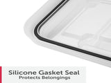 (3 pack) 5 Gallon WaterProof Plastic Storage Bin with Lid, Gasket Seal and Durable Latches, Black 38932311