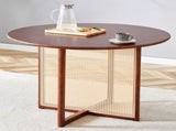 Chinese countryside retro solid wood round simple modern imitation rattan wooden W1151P154828