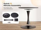 Round Tulip Dining Table, 27.6 Inch Circular Kitchen Table for 2 People, Melamine Laminated MDF 94018467