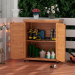 ZUN Potting Bench with Storage Cabinet and Metal Table Top for Outdoor Patio,Outdoor Work Station Table W1390P189992