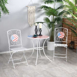 ZUN 3 Piece Patio Bistro Set, Folding Outdoor Furniture with USA Mosaic Table and Chairs, 
Portable W2225142611