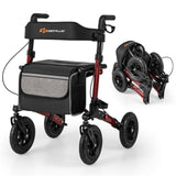308lbs Foldable Rolling Walker 9" All-Terrain Tires, 7-Level Height , Wide Seat, 36704392
