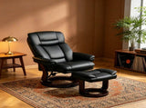 PU Leather Swivel Recliner, Reclining Chair with Footrest, Black 51978044