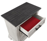 Transitional Style 3-Drawer Night stand Made with Wood in Antique White B009P155296